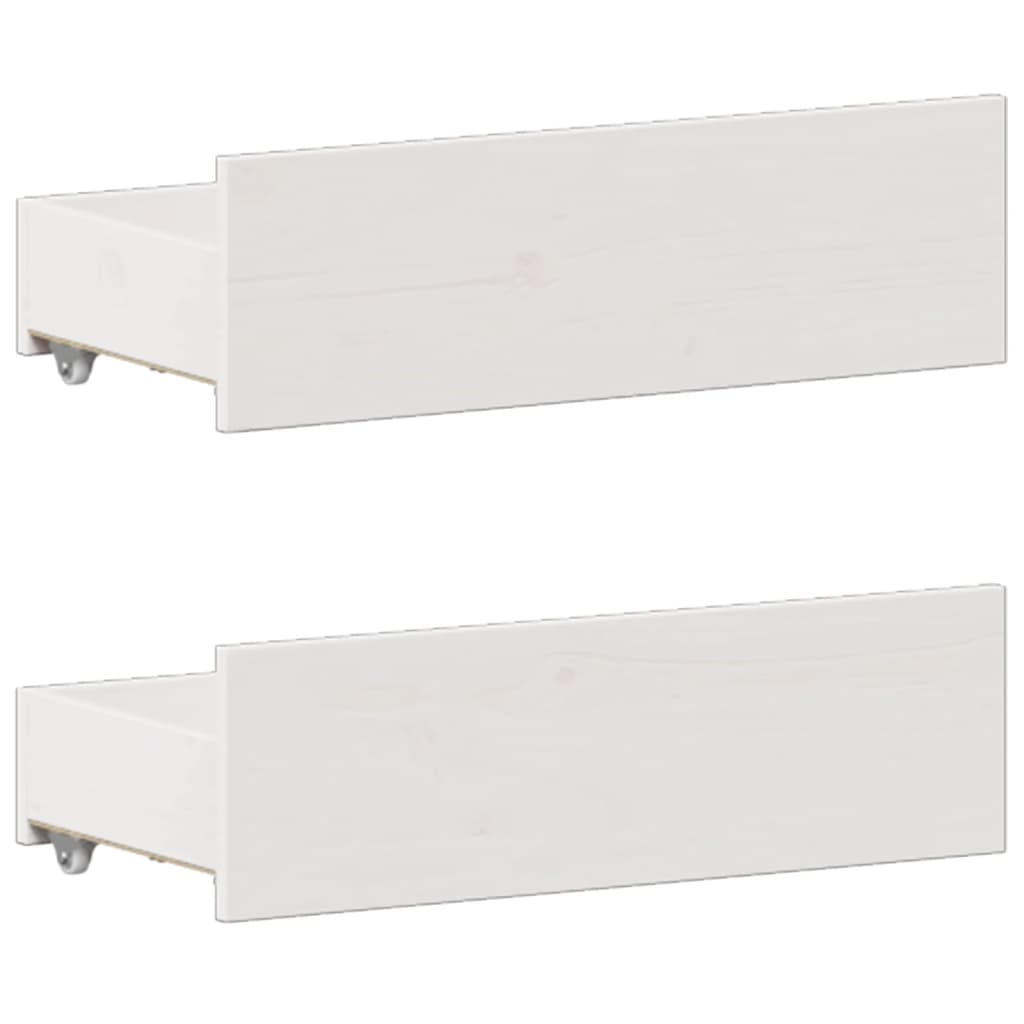 vidaXL Κρεβάτι Βιβλιοθήκη Χωρίς Στρώμα Λευκό 135x190 εκ Μασίφ Πεύκο