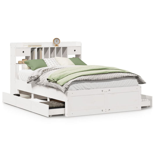 vidaXL Κρεβάτι Βιβλιοθήκη Χωρίς Στρώμα 150x200 εκ Μασίφ Ξύλο Πεύκου