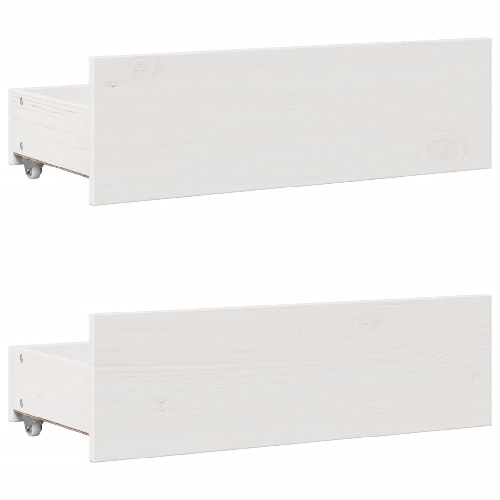 vidaXL Κρεβάτι Βιβλιοθήκη Χωρίς Στρώμα Λευκό 75x190 εκ Μασίφ Πεύκο