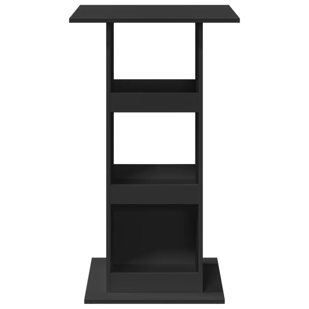 vidaXL Τραπέζι Μπαρ με Ράφια Μαύρο 60x60x102 εκ. Επεξεργ. Ξύλο