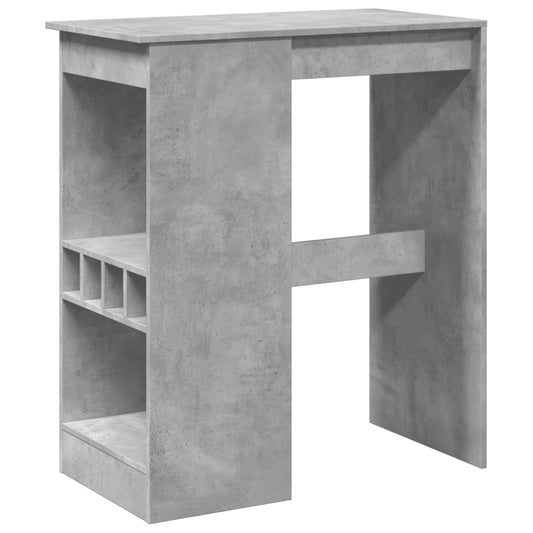 vidaXL Τραπέζι Μπαρ με Ράφια Γκρι Σκυρ. 90x47,5x103,5 εκ Επεξεργ. Ξύλο