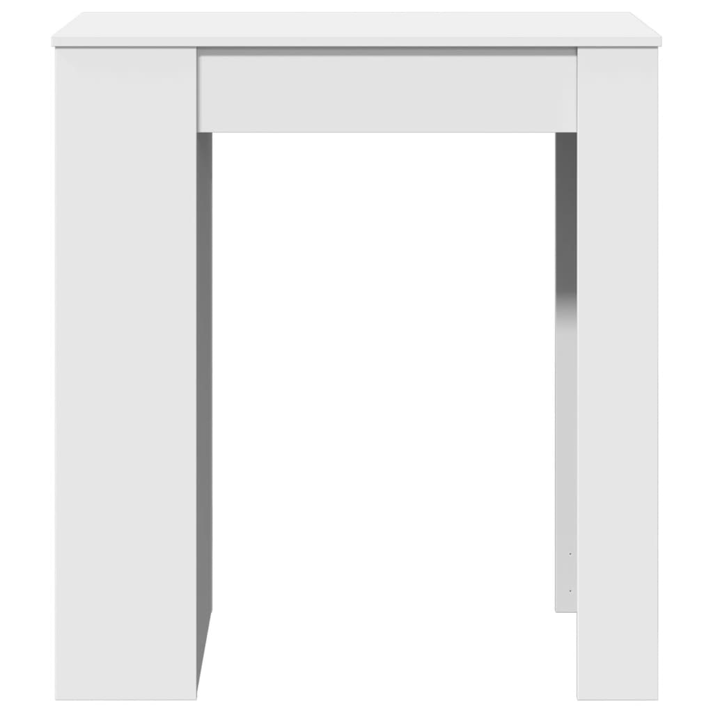 vidaXL Τραπέζι Μπαρ με Ράφια Λευκό 95x47x103,5 εκ. Επεξεργ. Ξύλο