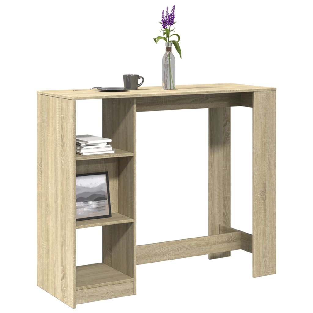 vidaXL Τραπέζι Κονσόλα με Ράφι Sonoma Δρυς 124x46x103,5 εκ Επεξ. Ξύλο