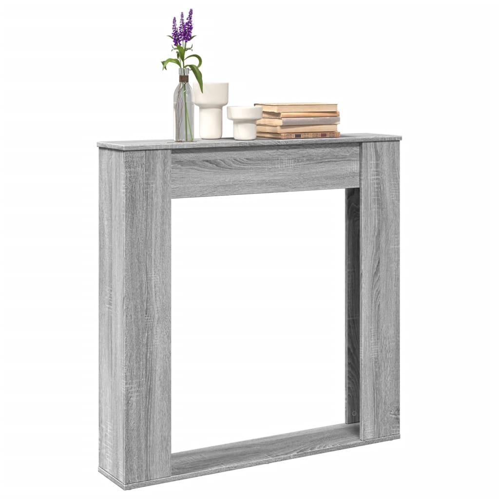 vidaXL Πλαίσιο Τζακιού Γκρι Sonoma 100x20x100 εκ. από Επεξ. Ξύλο