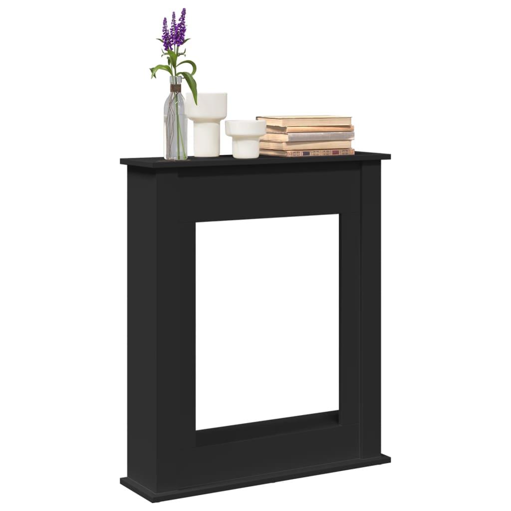 vidaXL Πλαίσιο Τζακιού Μαύρο 75x20x87,5 εκ. από Επεξ. Ξύλο