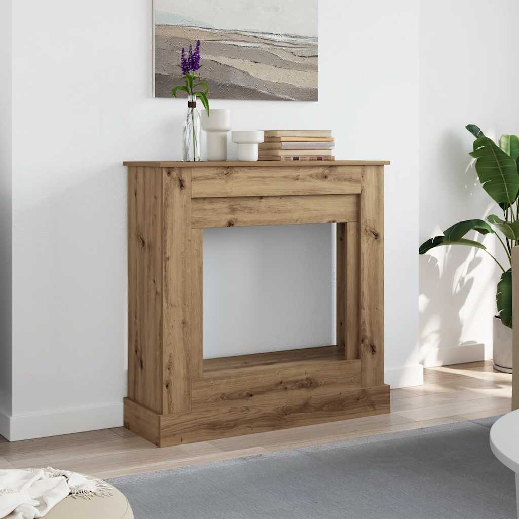 vidaXL Πλαίσιο Τζακιού Αρτισιανή Δρυς 90x30x90 εκ. από Επεξ. Ξύλο