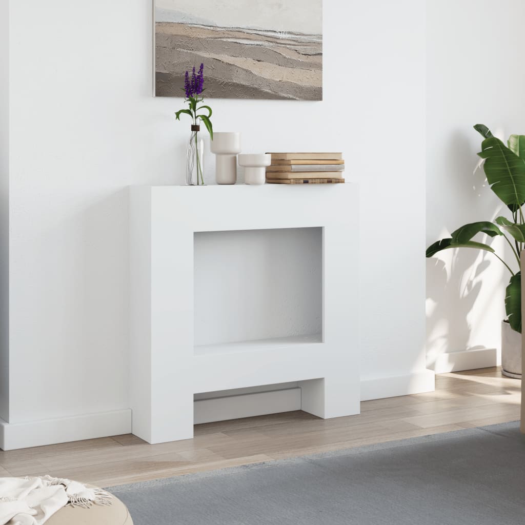 vidaXL Πλαίσιο Τζακιού Λευκό 81x18x82 εκ. από Επεξ. Ξύλο