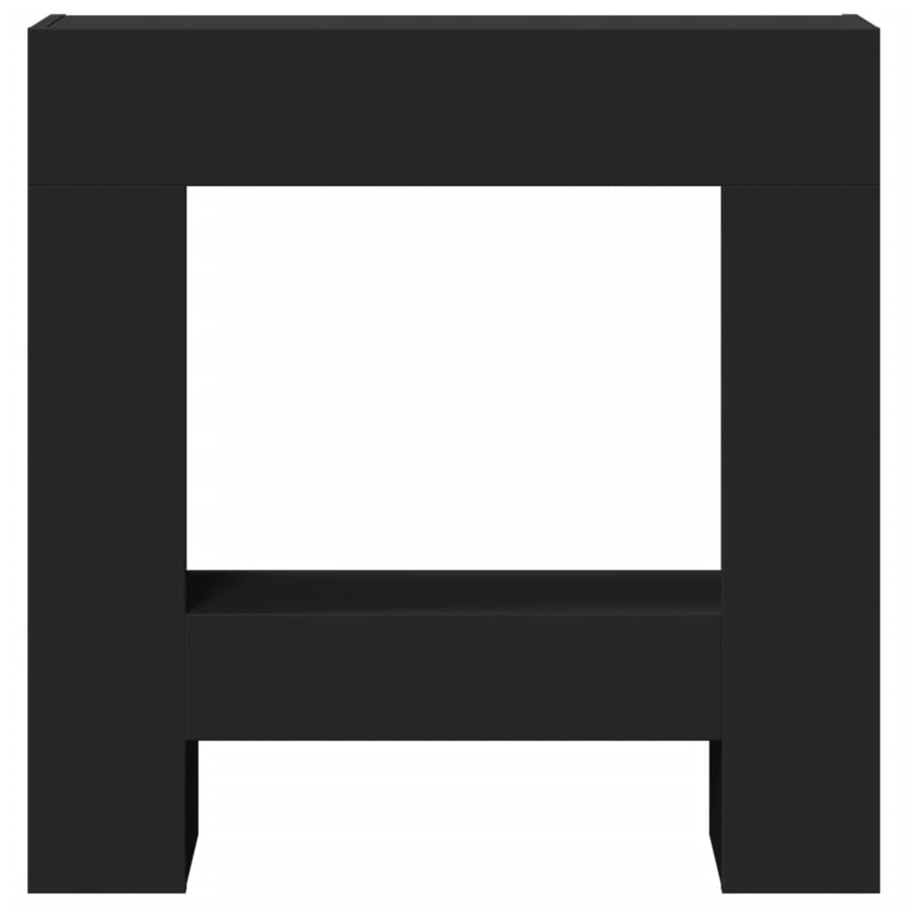 vidaXL Πλαίσιο Τζακιού Μαύρο 81x18x82 εκ. από Επεξ. Ξύλο