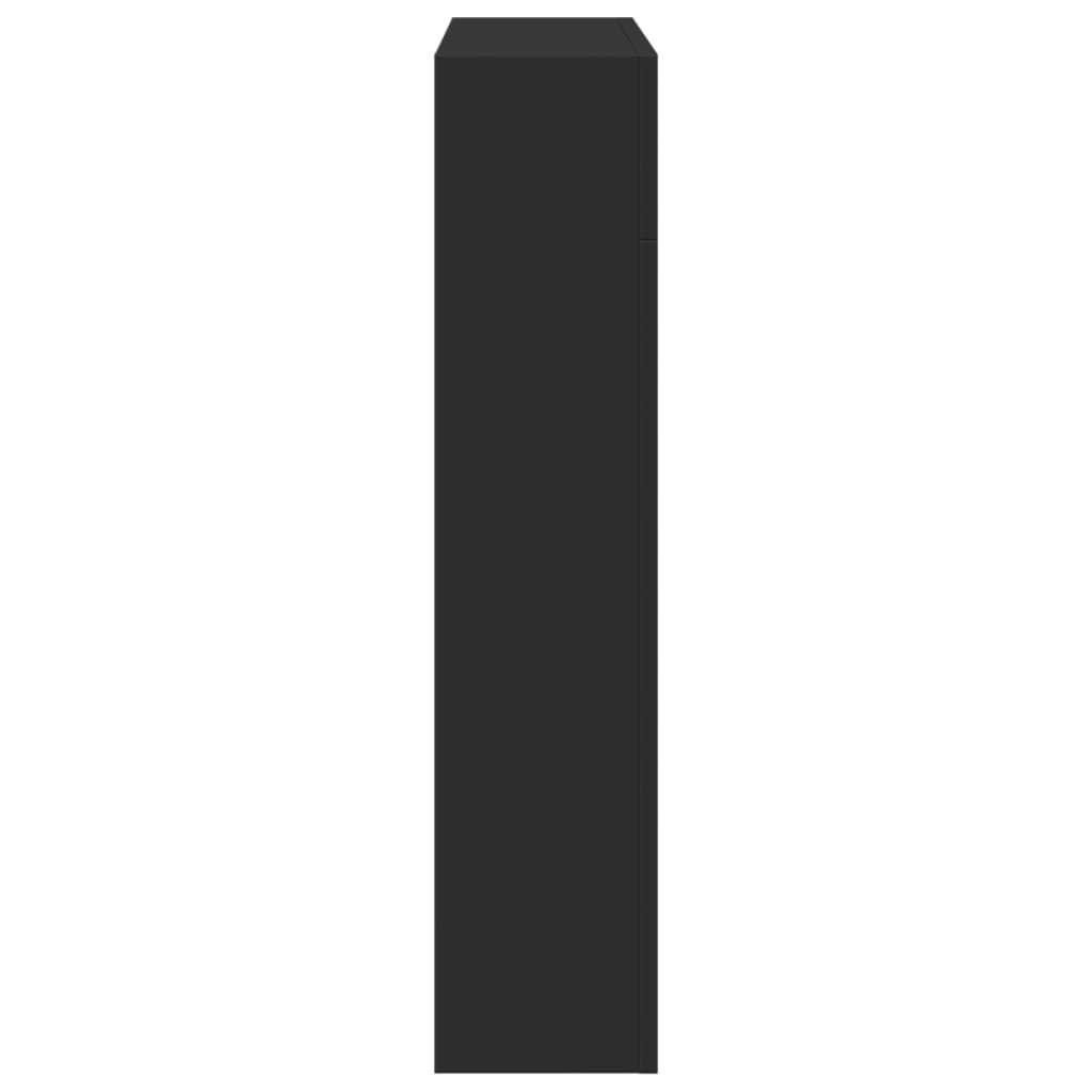 vidaXL Πλαίσιο Τζακιού Μαύρο 81x18x82 εκ. από Επεξ. Ξύλο