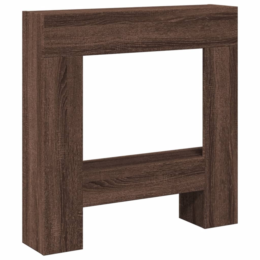 vidaXL Πλαίσιο Τζακιού Καφέ Δρυς 81x18x82 εκ. από Επεξ. Ξύλο