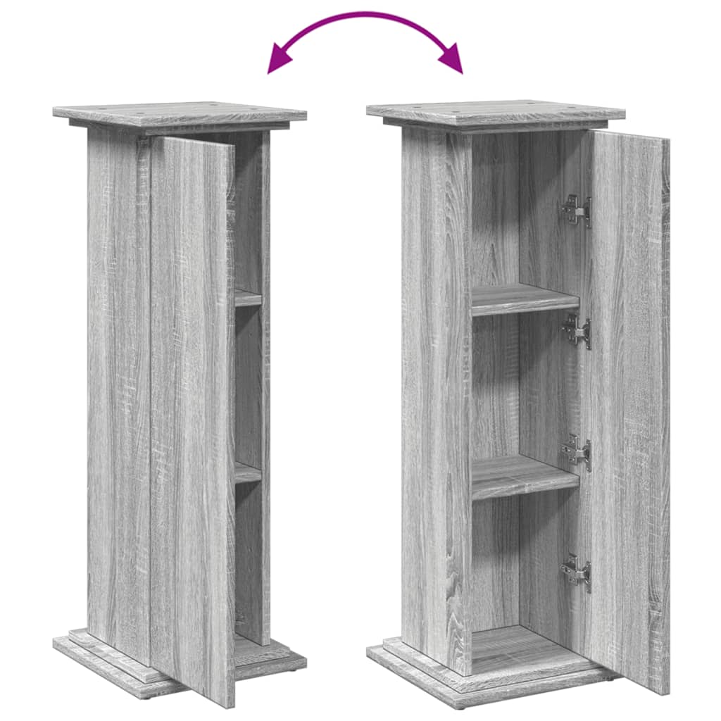 vidaXL Βάση Οθόνης με Αποθ. Γκρι Sonoma 31x30x90 εκ Επεξεργασμένο Ξύλο