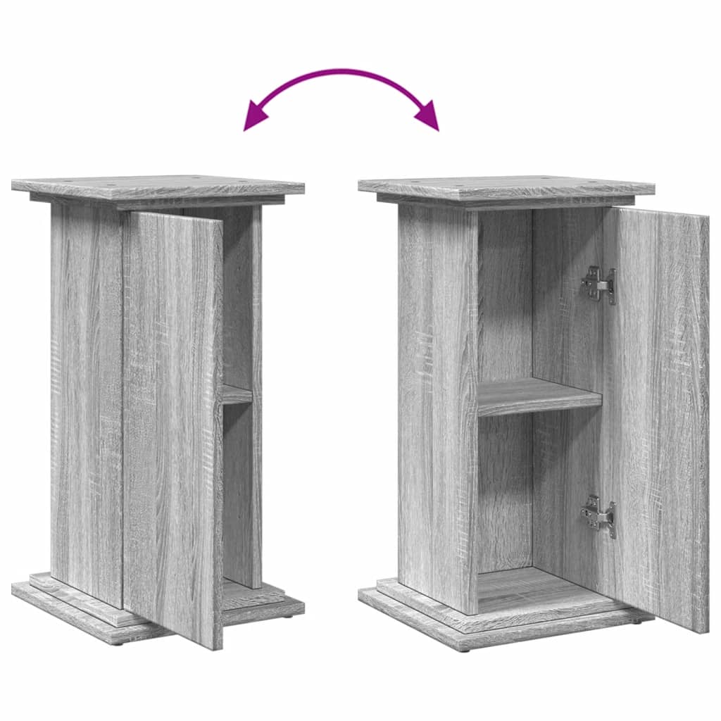 vidaXL Βάση Οθόνης με Αποθ. Γκρι Sonoma 31x30x60 εκ. Επεξεργ. Ξύλο