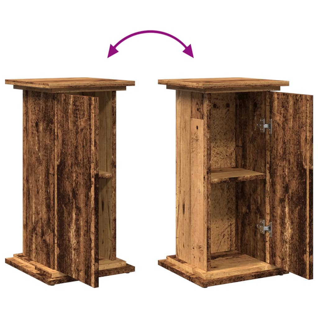 vidaXL Βάση Οθόνης με Αποθ. Όψη Παλαιού Ξύλου 31x30x60 εκ. Επεξ. Ξύλο