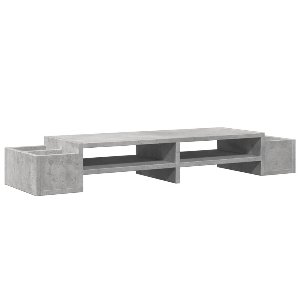vidaXL Βάση Οθόνης με Αποθ. Γκρι Σκυρ. 100x27x15 εκ. Επεξεργ. Ξύλο