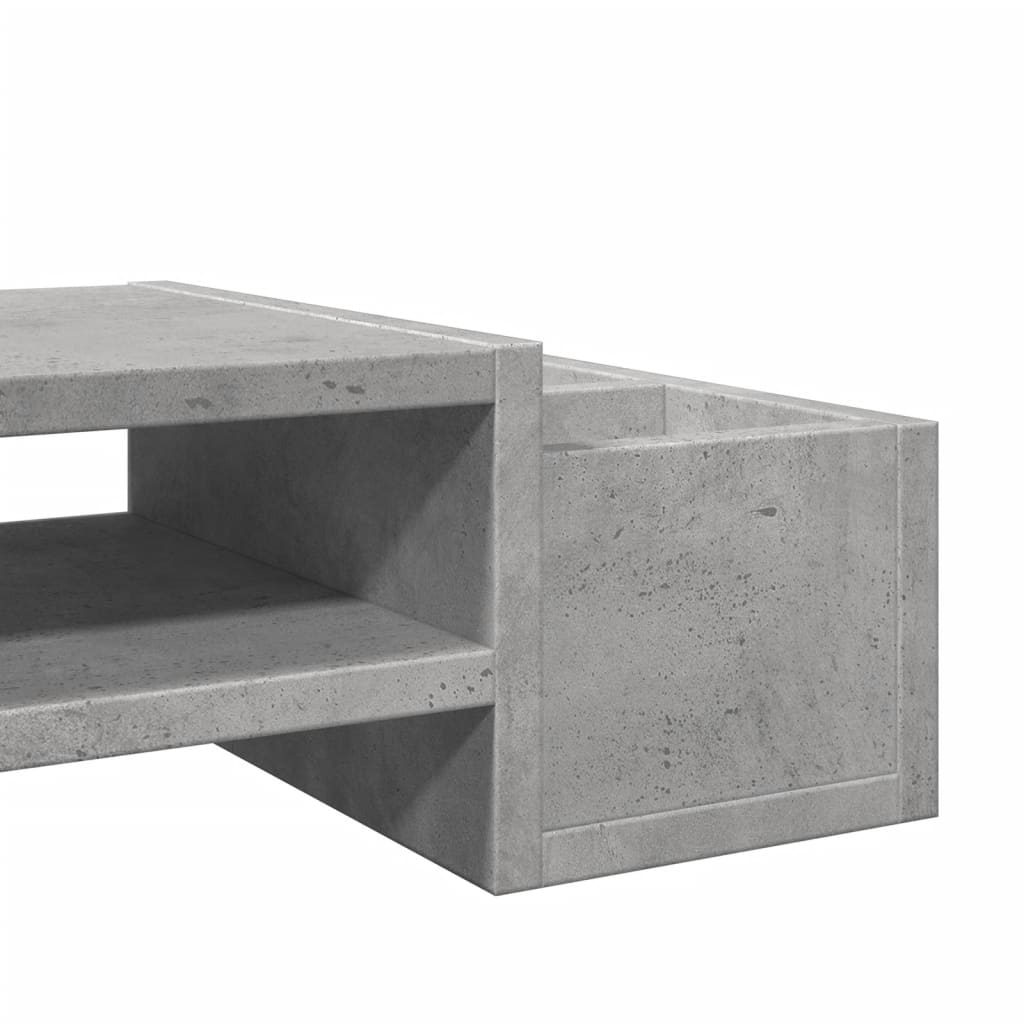 vidaXL Βάση Οθόνης με Αποθ. Γκρι Σκυρ. 100x27x15 εκ. Επεξεργ. Ξύλο