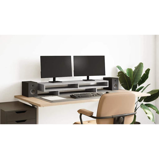 vidaXL Βάση Οθόνης Γκρι Σκυρ. 100x27x15 εκ. Επεξεργ. Ξύλο