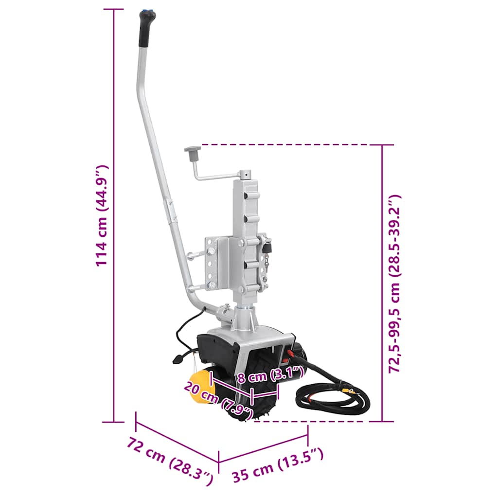 vidaXL Τροχός Ανάρτησης Τρέιλερ 12 V 550 W από Αλουμίνιο