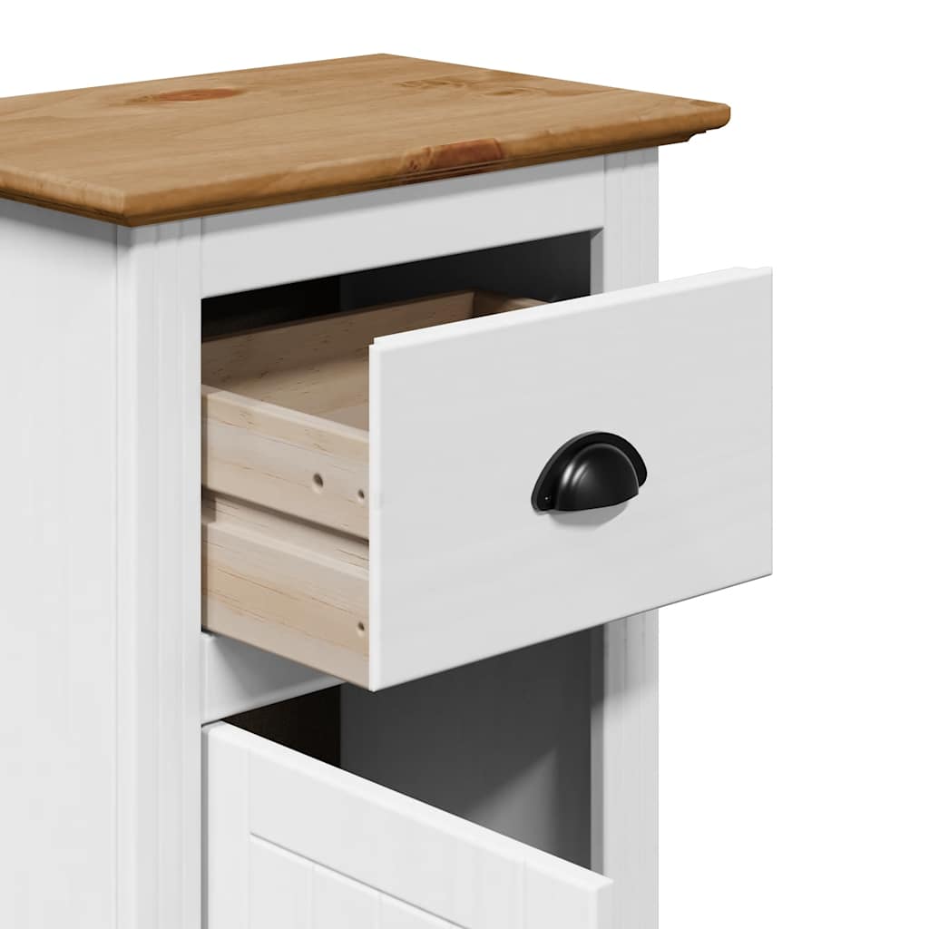 vidaXL Ντουλάπι μπάνιου BODO Λευκό και καφέ 44x30x90 cm