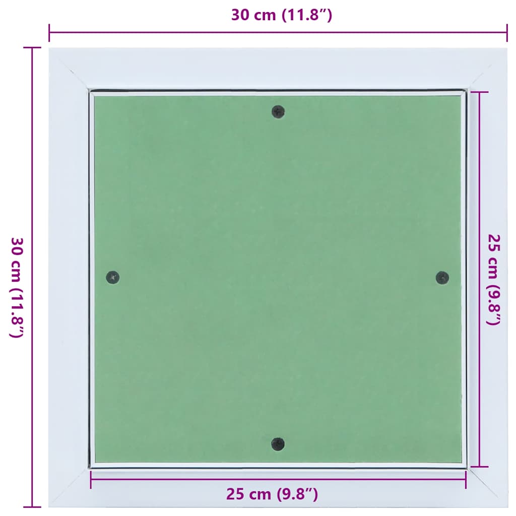 vidaXL Πάνελ Πρόσβασης Πράσινο και Ασημί 30 x 30 cm