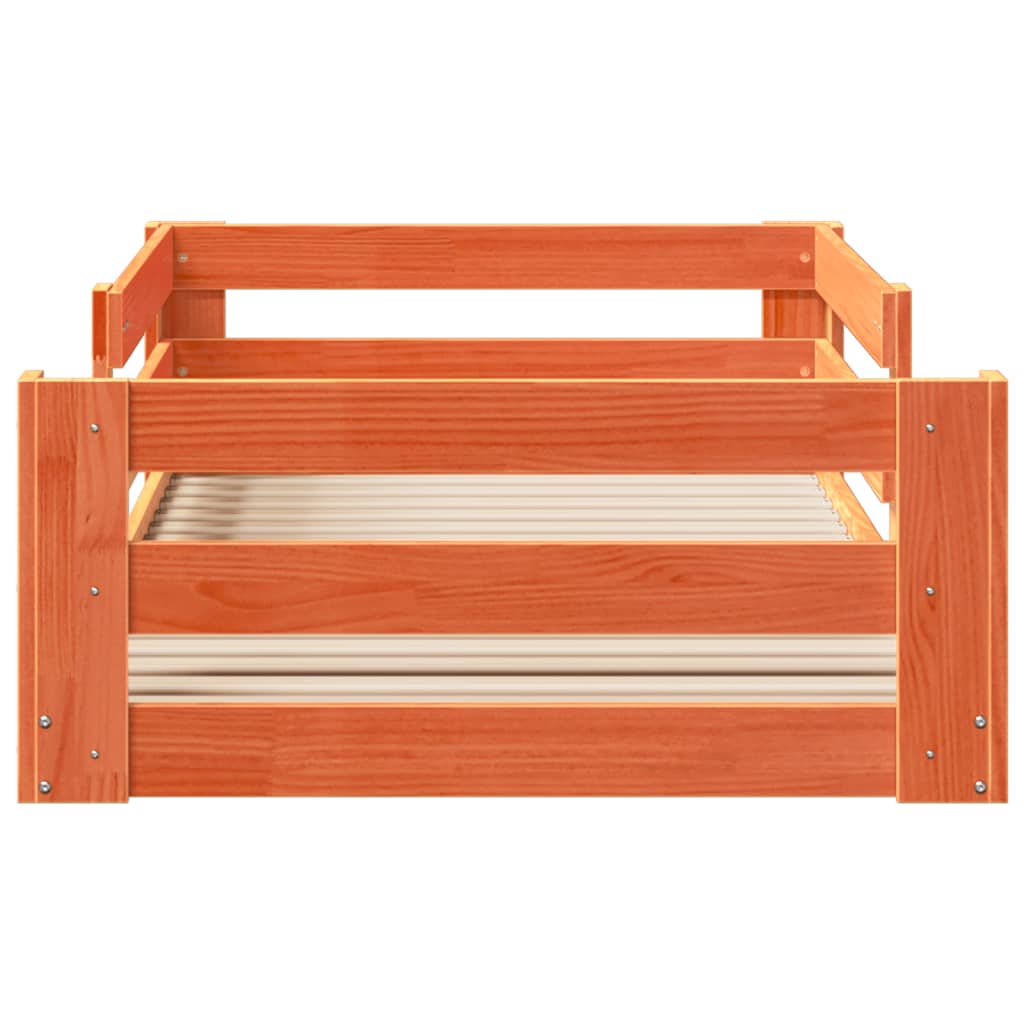 vidaXL Σκελετός Κρεβ. Χωρίς Στρώμα Καφέ 80x200 εκ. Μασίφ Ξύλο Πεύκου