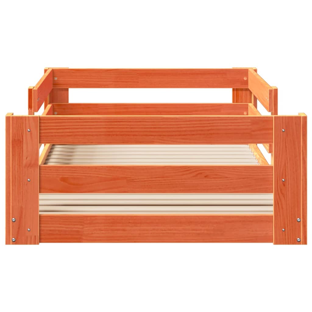 vidaXL Σκελετός Κρεβ. Χωρίς Στρώμα Καφέ Κεριού 75x190 εκ Μασίφ Πεύκο