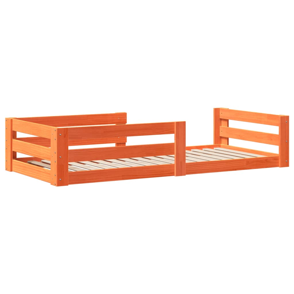 vidaXL Σκελετός Κρεβ. Χωρίς Στρώμα Καφέ Κεριού 75x190 εκ Μασίφ Πεύκο