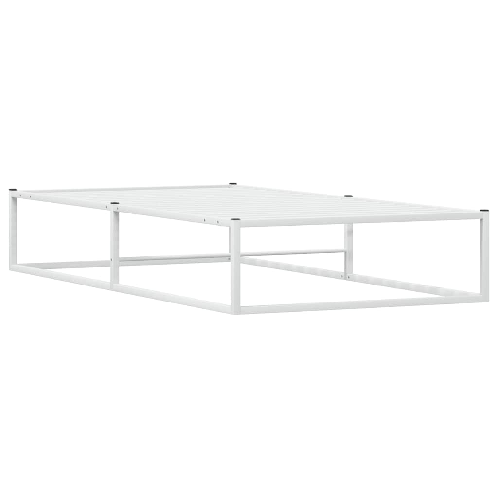 vidaXL Πλαίσιο κρεβατιού χωρίς στρώμα Λευκό 90x200 cm Μεταλλικό