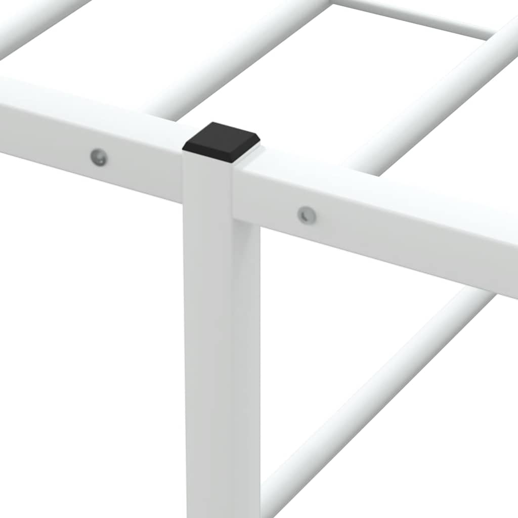 vidaXL Πλαίσιο κρεβατιού χωρίς στρώμα Λευκό 90x200 cm Μεταλλικό