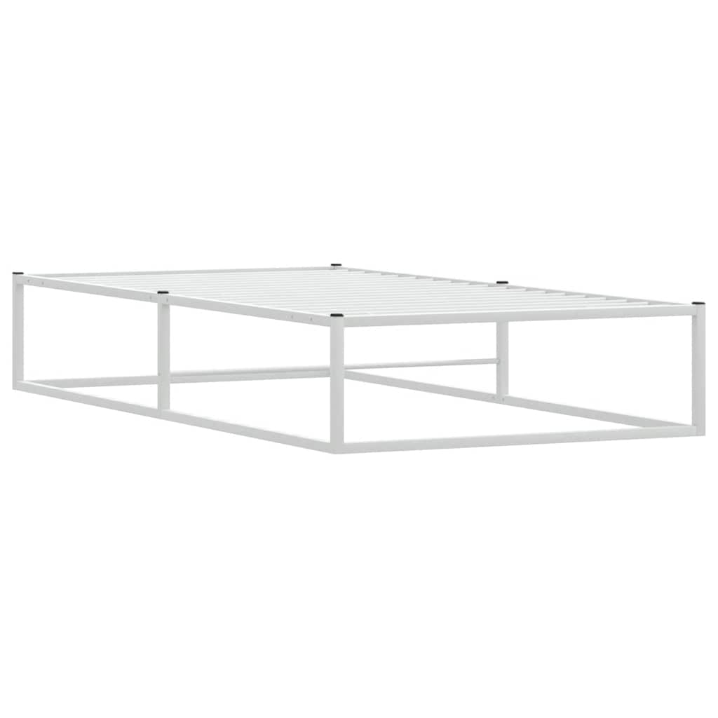 vidaXL Πλαίσιο κρεβατιού χωρίς στρώμα Λευκό 100x200 cm Μεταλλικό