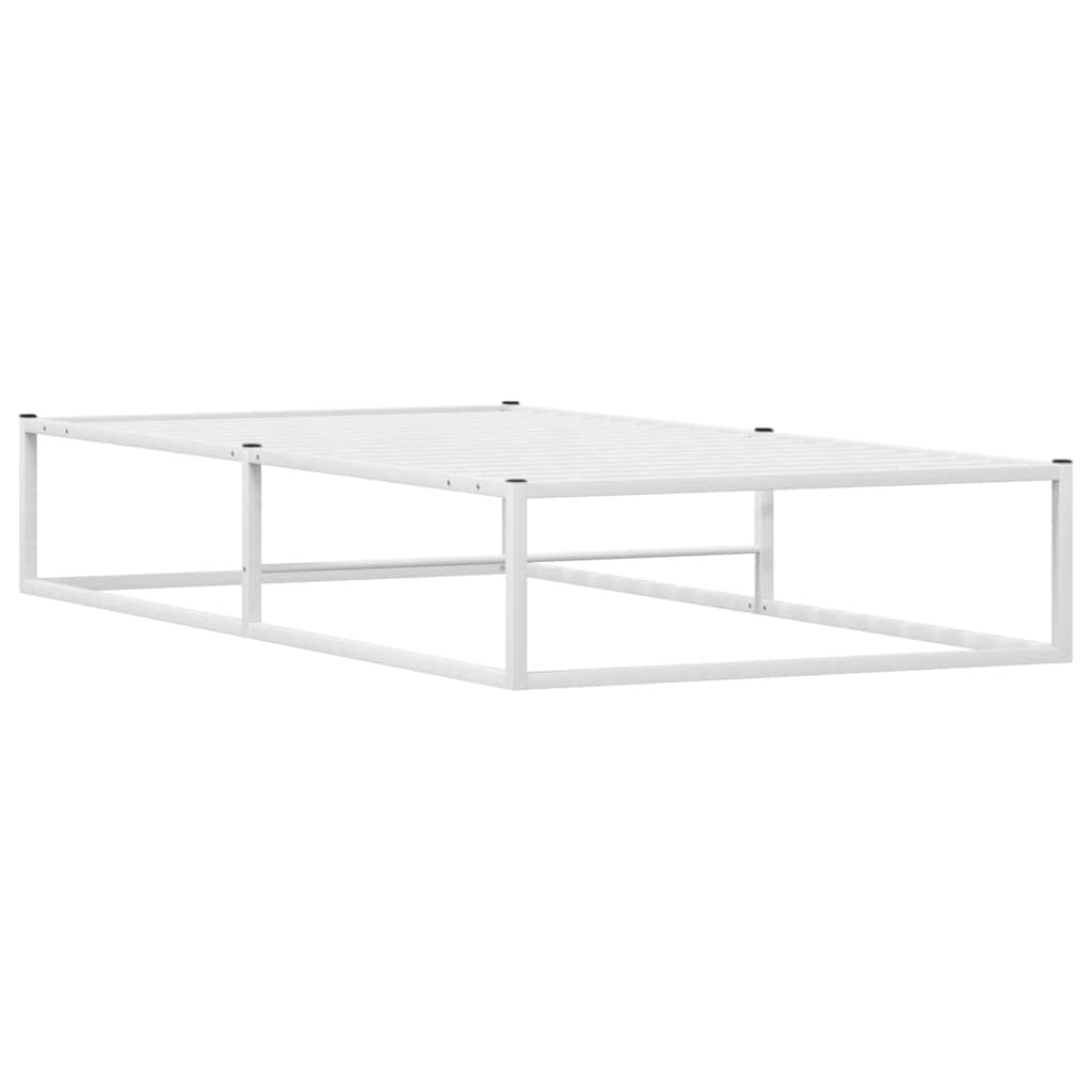 vidaXL Πλαίσιο κρεβατιού χωρίς στρώμα Λευκό 100x200 cm Μεταλλικό