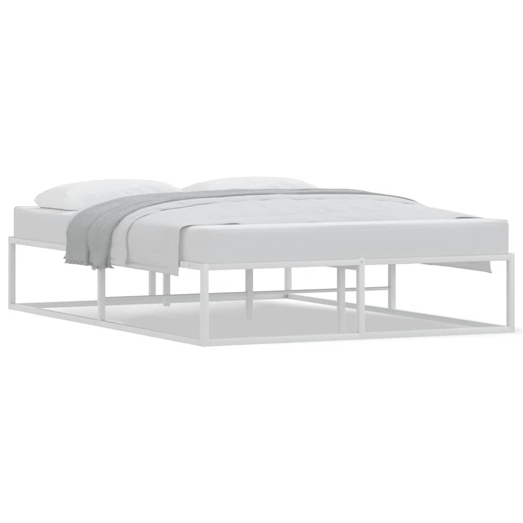 vidaXL Πλαίσιο κρεβατιού χωρίς στρώμα Λευκό 140x200 cm Μεταλλικό