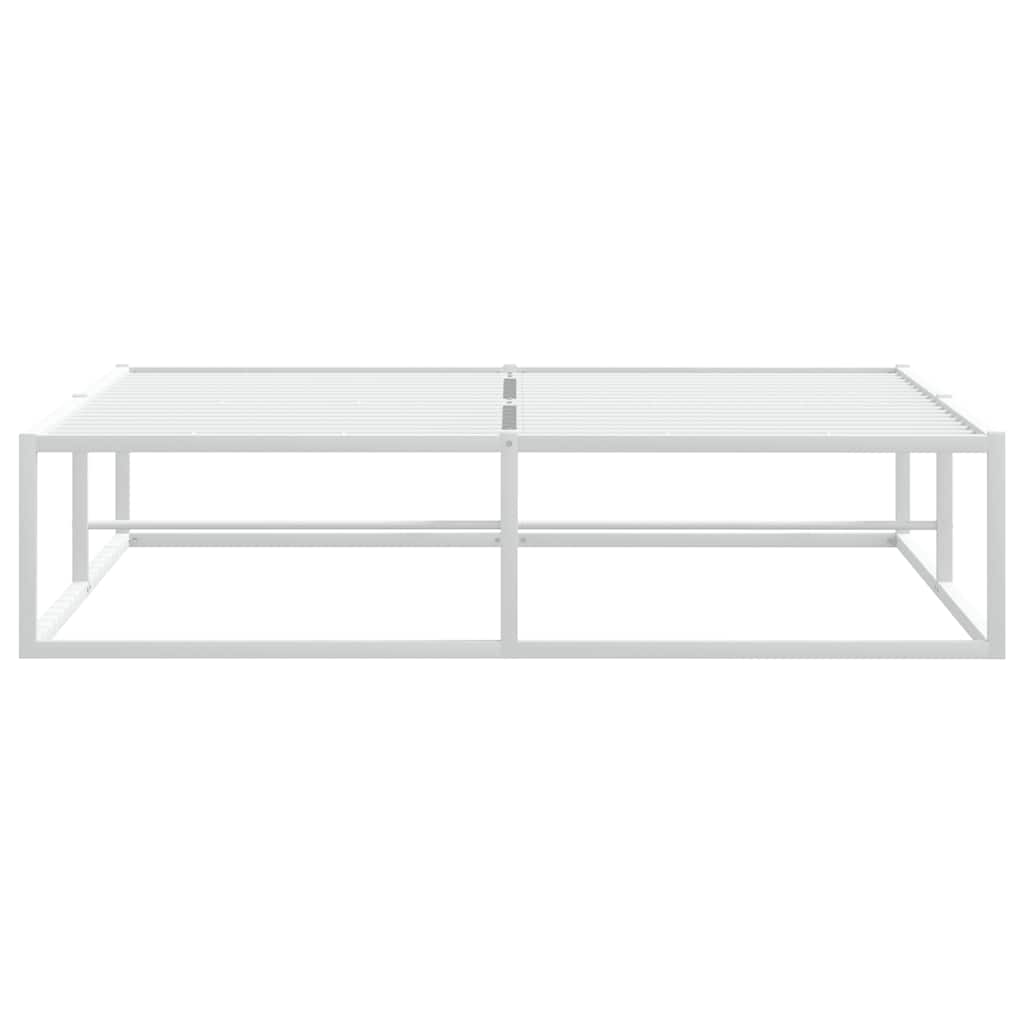 vidaXL Πλαίσιο κρεβατιού χωρίς στρώμα Λευκό 140x200 cm Μεταλλικό