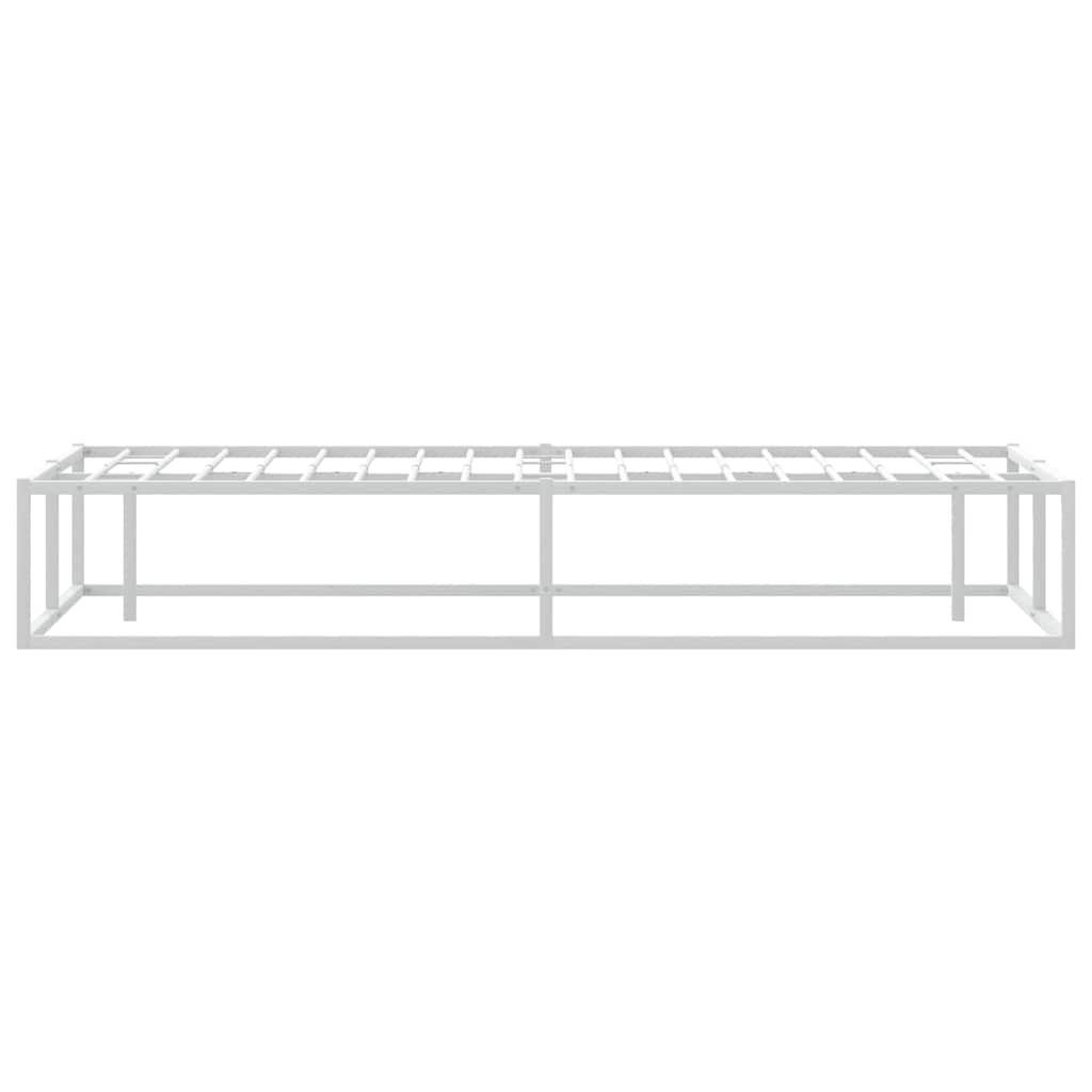 vidaXL Πλαίσιο κρεβατιού χωρίς στρώμα Λευκό 140x200 cm Μεταλλικό