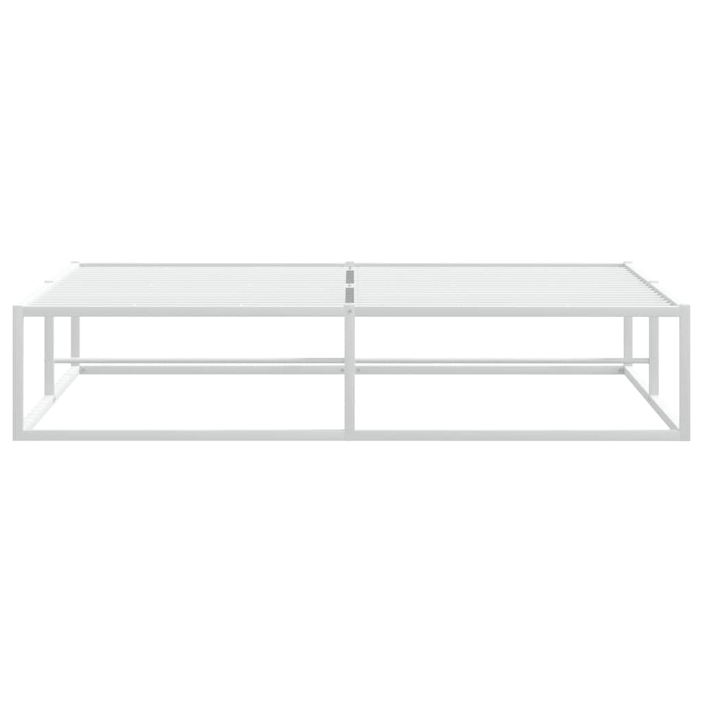 vidaXL Πλαίσιο κρεβατιού χωρίς στρώμα Λευκό 160x200 cm Μεταλλικό