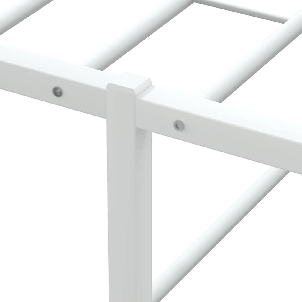 vidaXL Πλαίσιο κρεβατιού χωρίς στρώμα Λευκό 160x200 cm Μεταλλικό