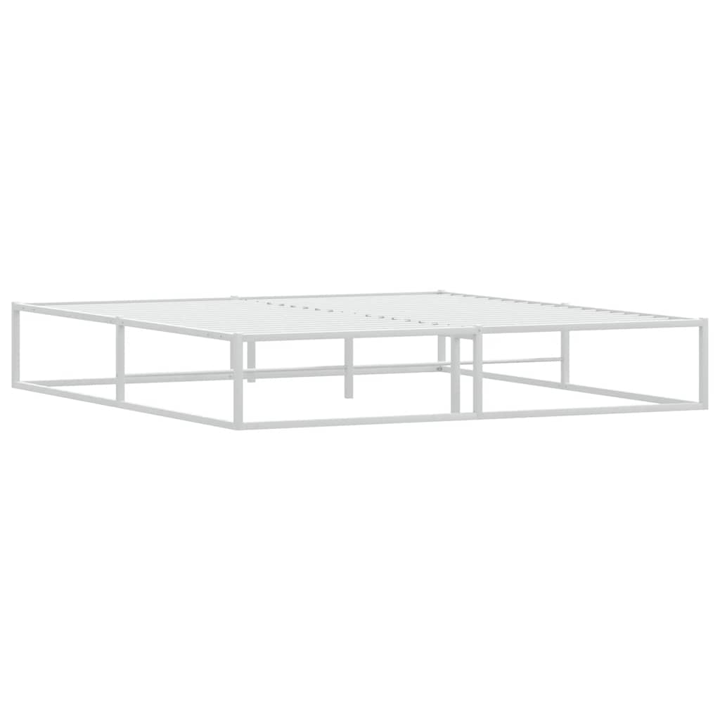vidaXL Πλαίσιο κρεβατιού χωρίς στρώμα Λευκό 180x200 cm Μεταλλικό