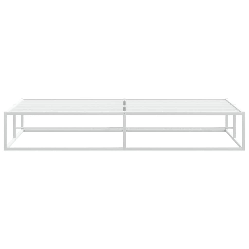 vidaXL Πλαίσιο κρεβατιού χωρίς στρώμα Λευκό 200x200 cm Μεταλλικό
