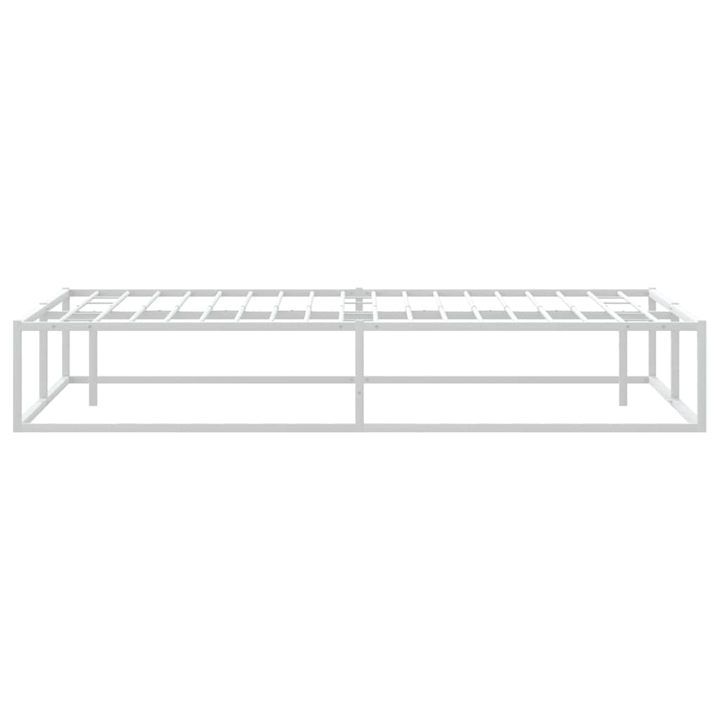 vidaXL Πλαίσιο κρεβατιού χωρίς στρώμα Λευκό 200x200 cm Μεταλλικό