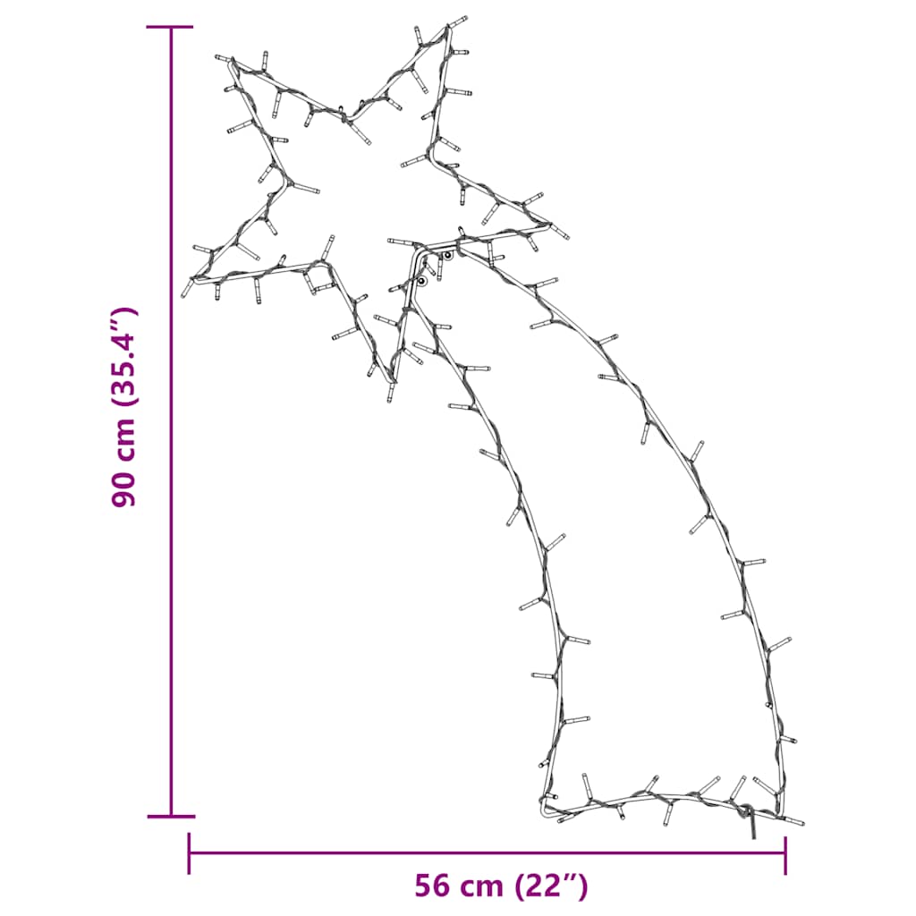 vidaXL Χριστουγεννιάτικα Φωτάκια Shooting Star Silhouette 115 LED