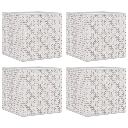 vidaXL Πτυσσόμενα κουτιά αποθήκευσης 4 τεμάχια Κρεμ Μη υφασμένο ύφασμα