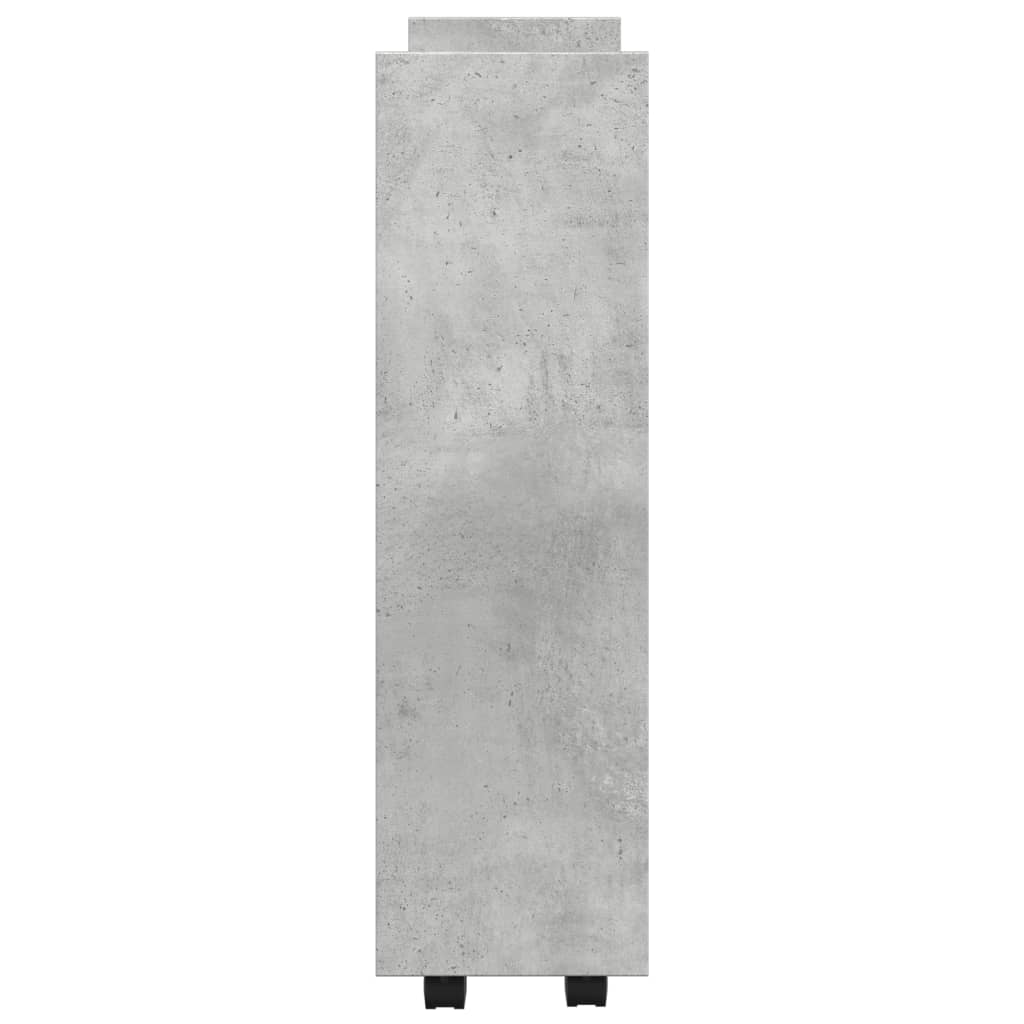 vidaXL Τρόλεϊ Αποθήκευσης Στενό 3 Επιπέδων Γκρι Σκυρ. Επεξ. Ξύλο