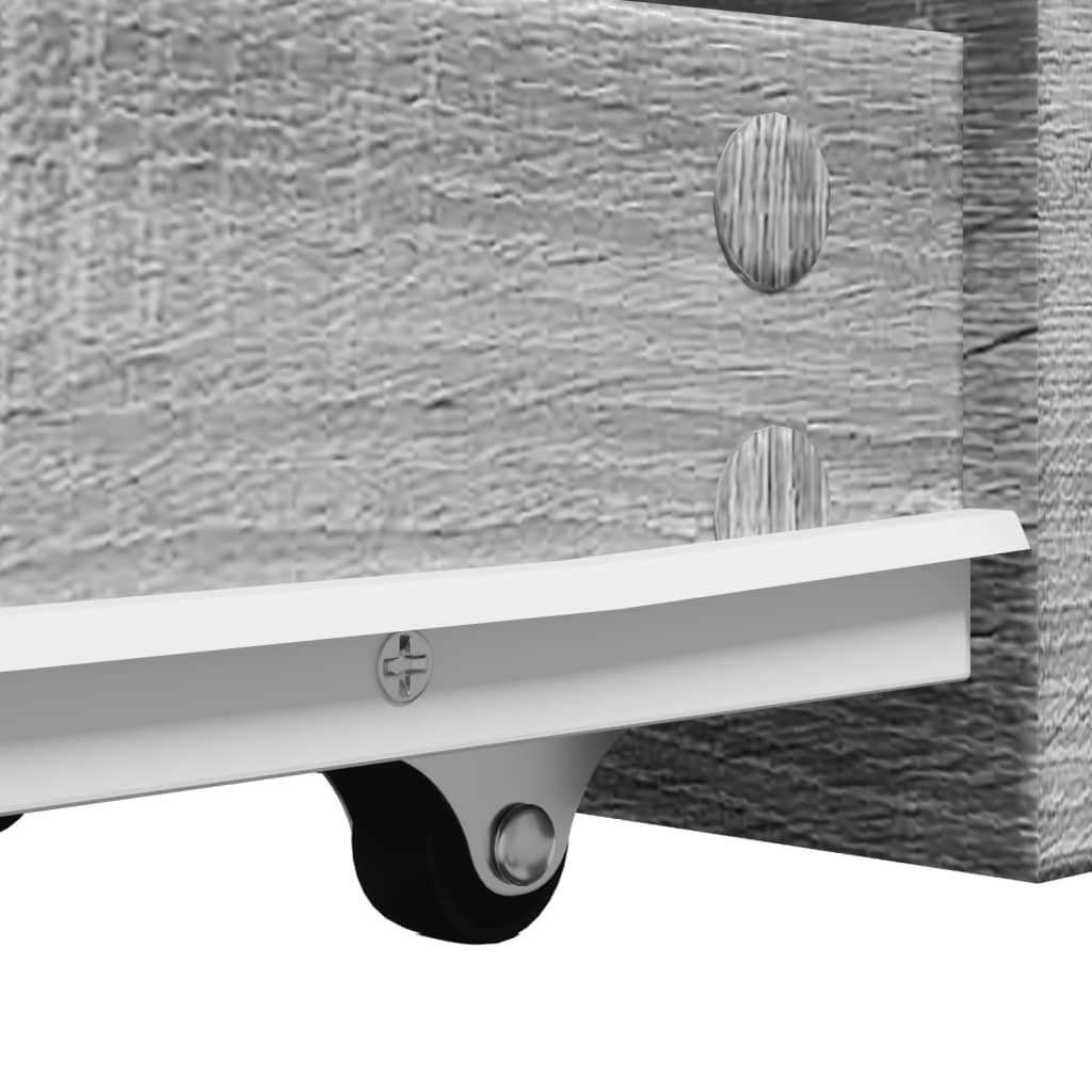 vidaXL Ντουλάπι Μπάνιου Στενό με Ροδάκια Γκρι Sonoma Επεξ. Ξύλο