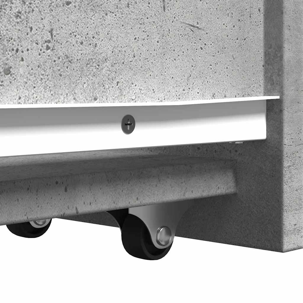 vidaXL Ντουλάπι Μπάνιου Στενό με Ροδάκια Γκρι Σκυρ. Επεξ. Ξύλο