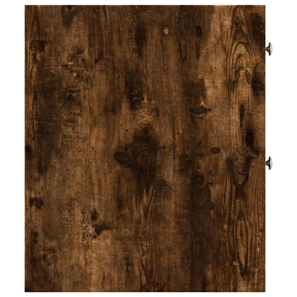 vidaXL Ντουλάπι Μπάνιου Στενό με Ροδάκια Καπνιστή Δρυς Επεξ. Ξύλο