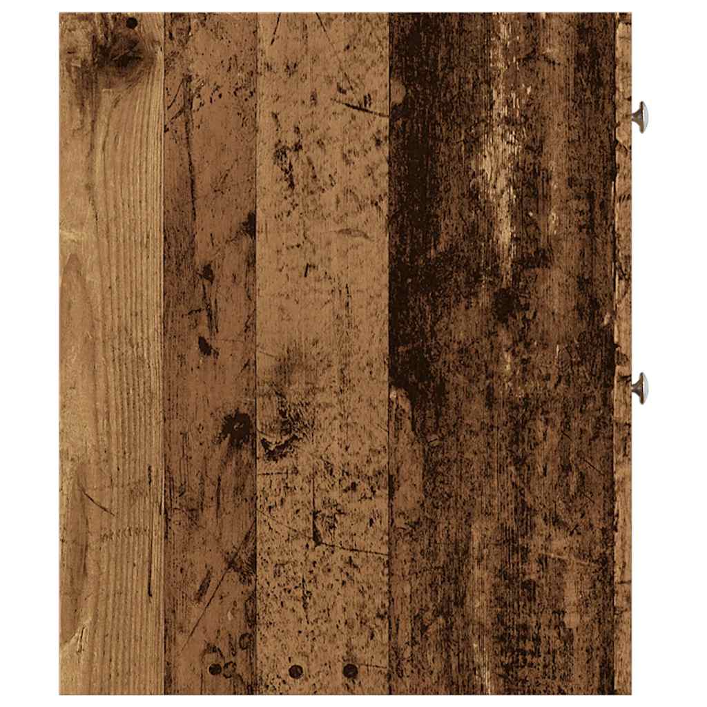 vidaXL Ντουλάπι Μπάνιου Στενό με Ροδάκια Όψη Παλαιού Ξύλου Επεξ. Ξύλο