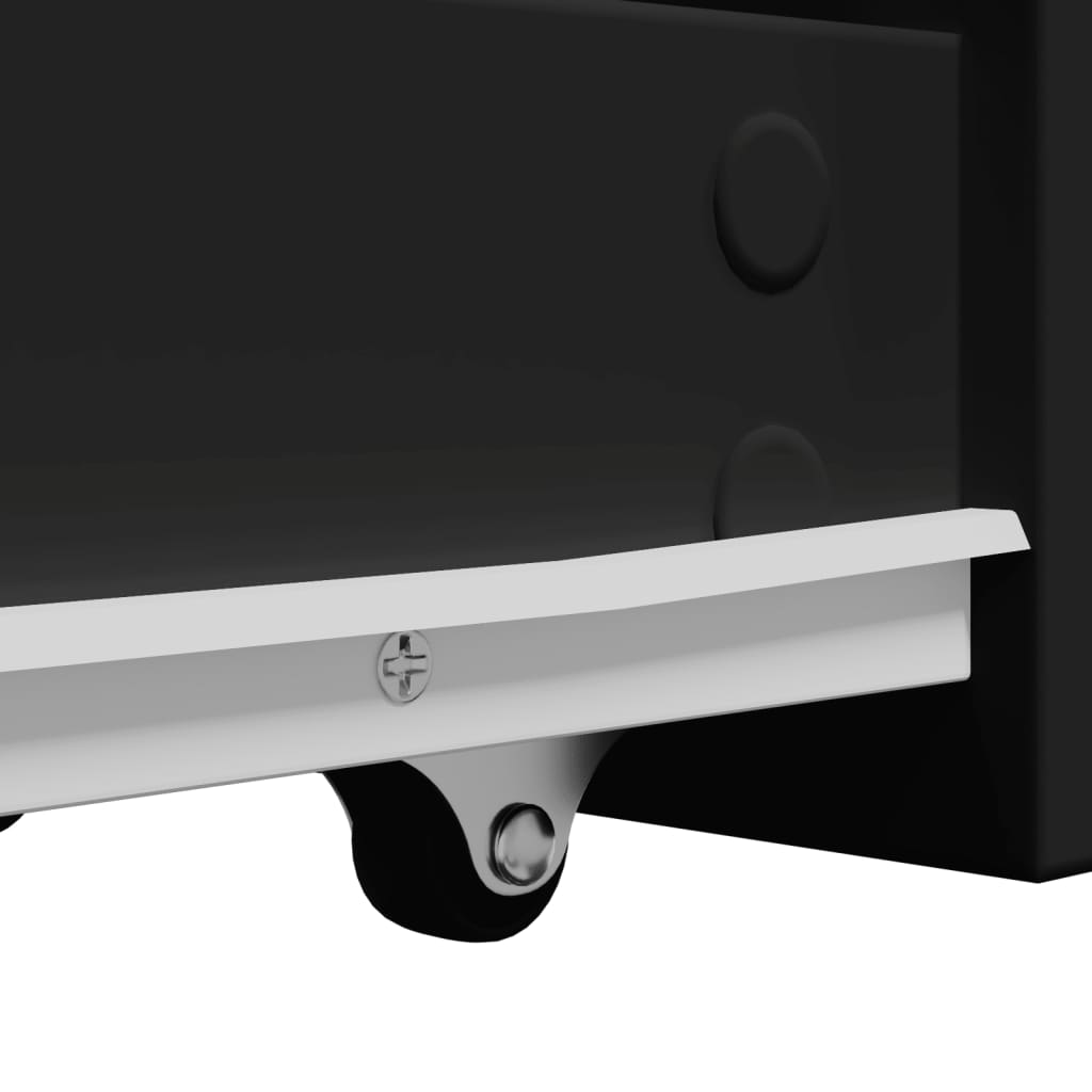 vidaXL Ντουλάπι Μπάνιου Στενό με Ροδάκια Μαύρο Επεξ. Ξύλο