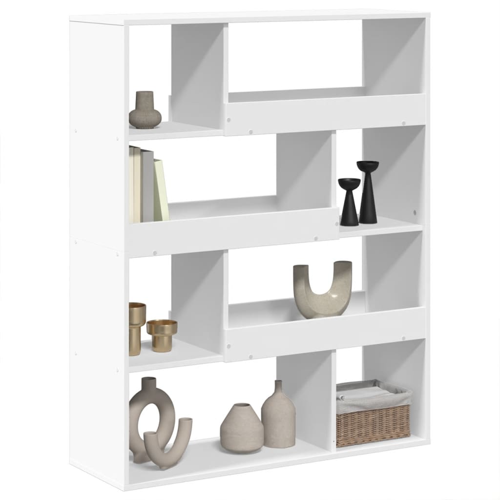 vidaXL Βιβλιοθήκη Λευκή 100x33x125,5 εκ. από Επεξεργασμένο Ξύλο