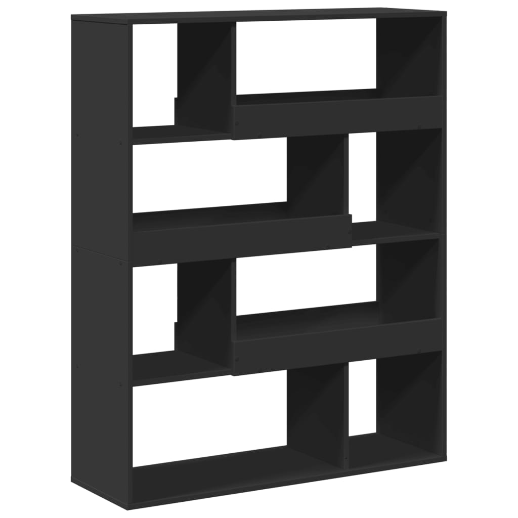 vidaXL Βιβλιοθήκη Μαύρη 100x33x125,5 εκ. από Επεξεργασμένο Ξύλο