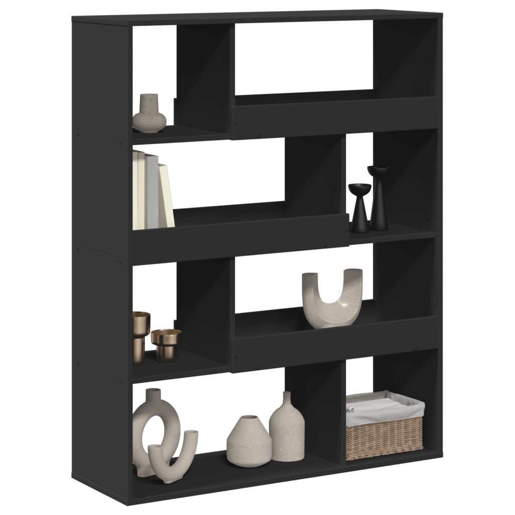 vidaXL Βιβλιοθήκη Μαύρη 100x33x125,5 εκ. από Επεξεργασμένο Ξύλο