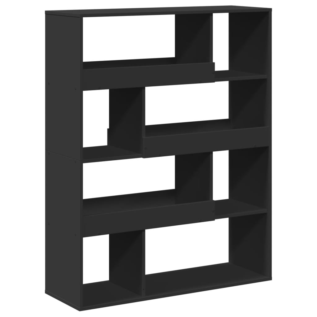 vidaXL Βιβλιοθήκη Μαύρη 100x33x125,5 εκ. από Επεξεργασμένο Ξύλο
